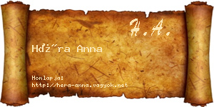 Héra Anna névjegykártya